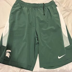 Green Michigan state Nike athletic shorts